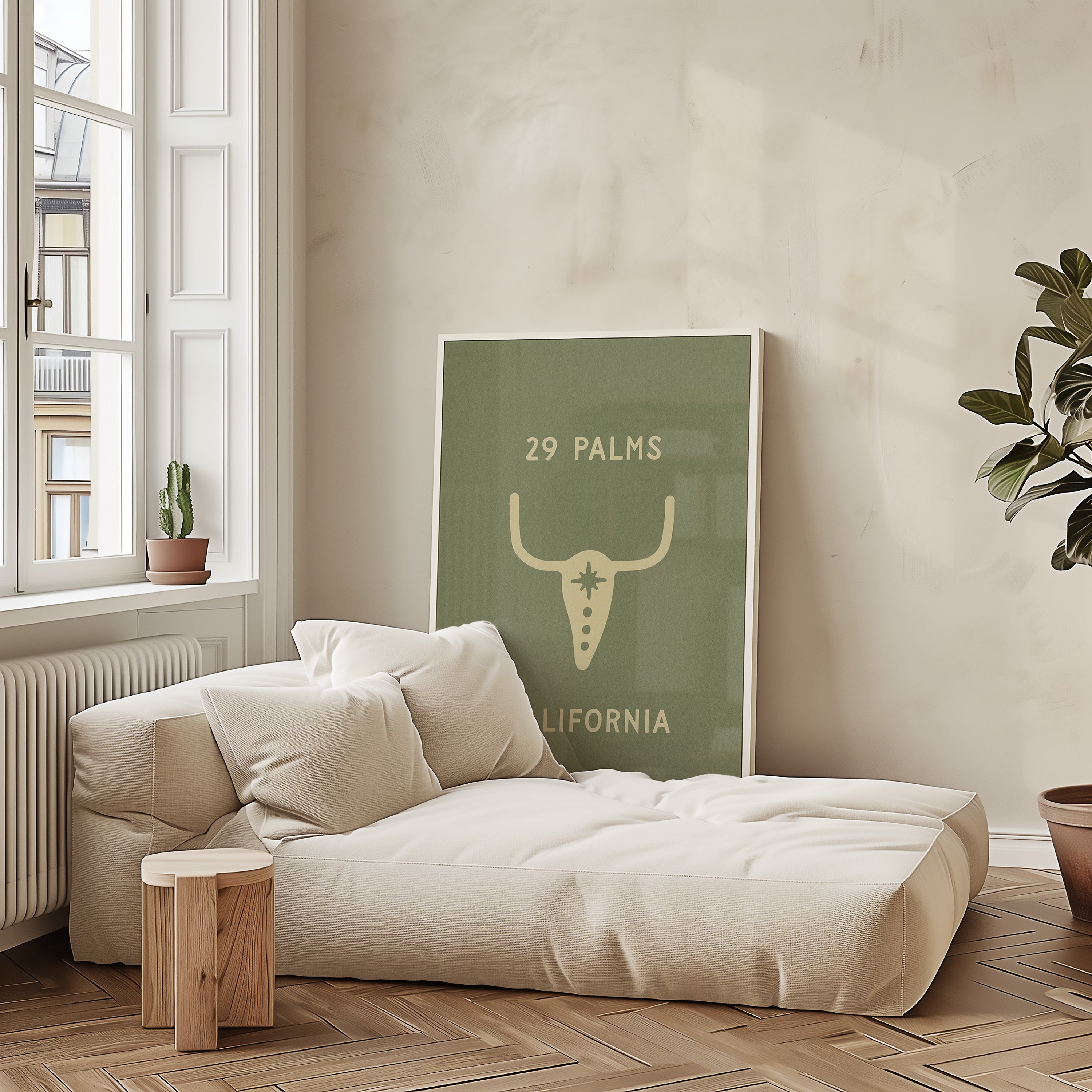 Ghost Town Ranch Skull - Olive Green Art Print - Tejas Country Club