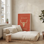 Ghost Town Ranch Skull - Rusty Red Orange Art Print - Tejas Country Club