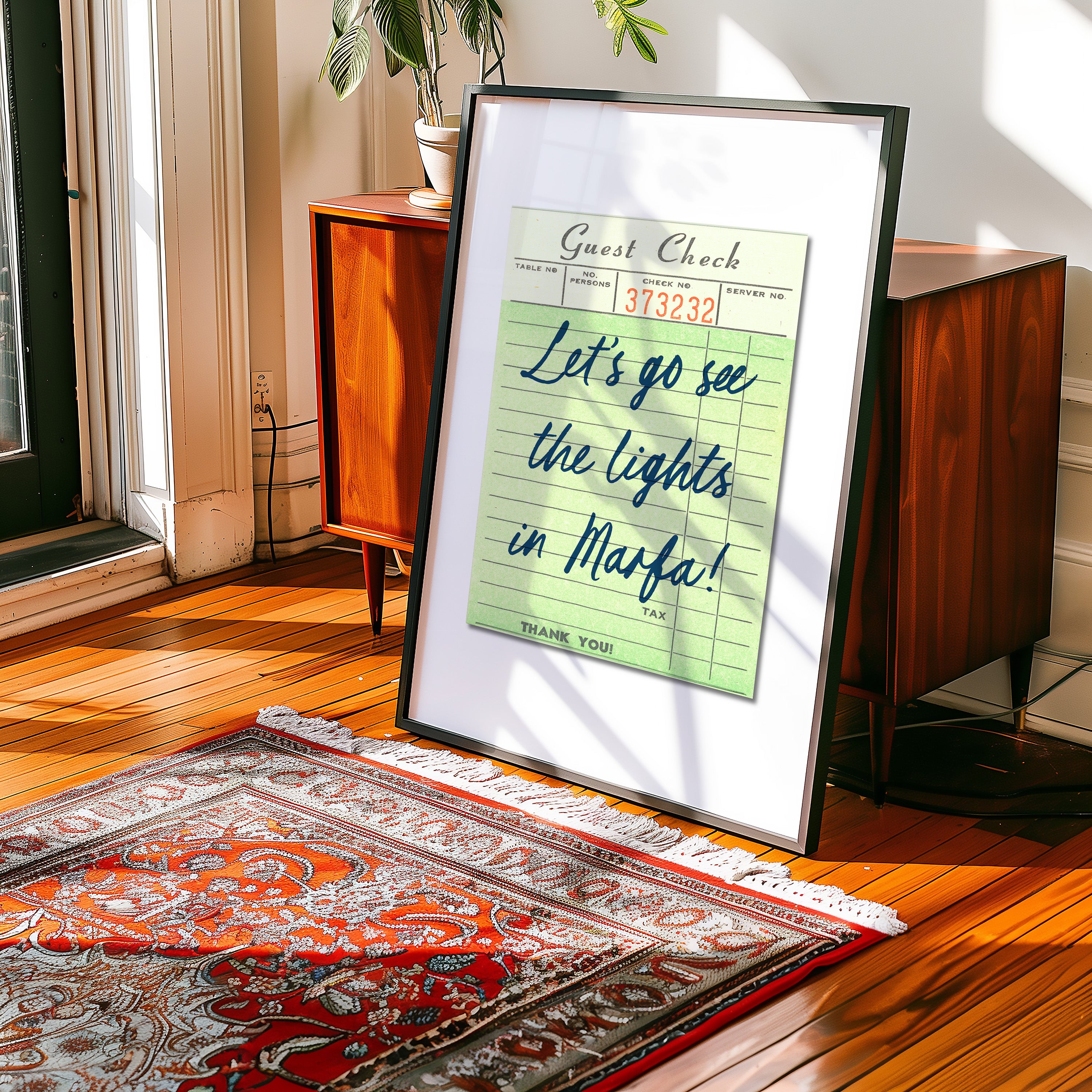 Let's Go See The Lights In Marfa Guest Check Art Print - Tejas Country Club