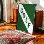 Golf Diagonal Banner Typography Art Print - Tejas Country Club