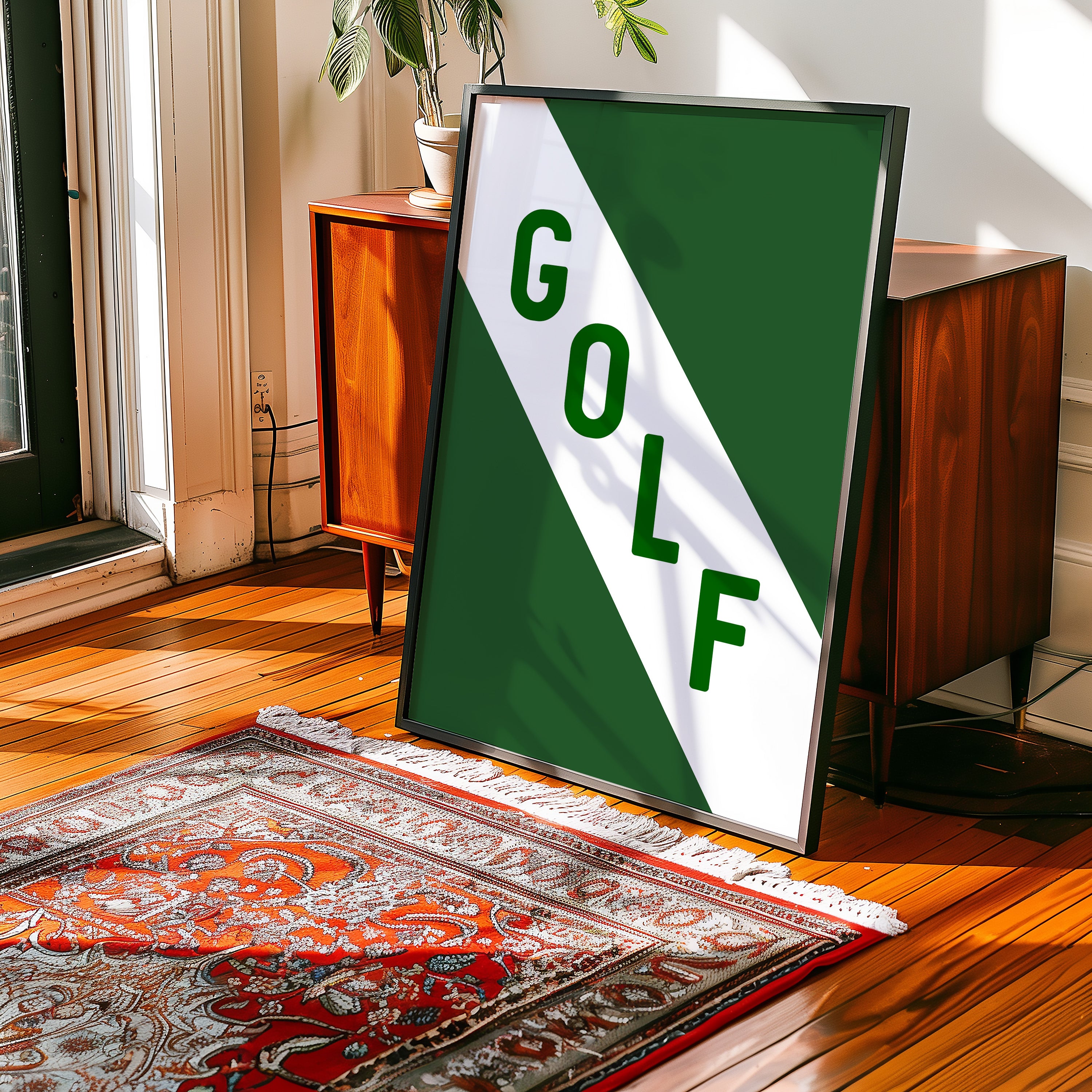 Golf Diagonal Banner Typography Art Print - Tejas Country Club