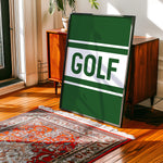 Golf Typography Striped Green Art Print - Tejas Country Club