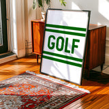 Golf Typography Striped White Art Print - Tejas Country Club