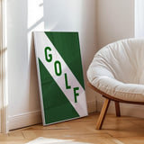 Golf Diagonal Banner Typography Art Print - Tejas Country Club