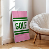 Golf Striped Green and Pink Art Print - Tejas Country Club