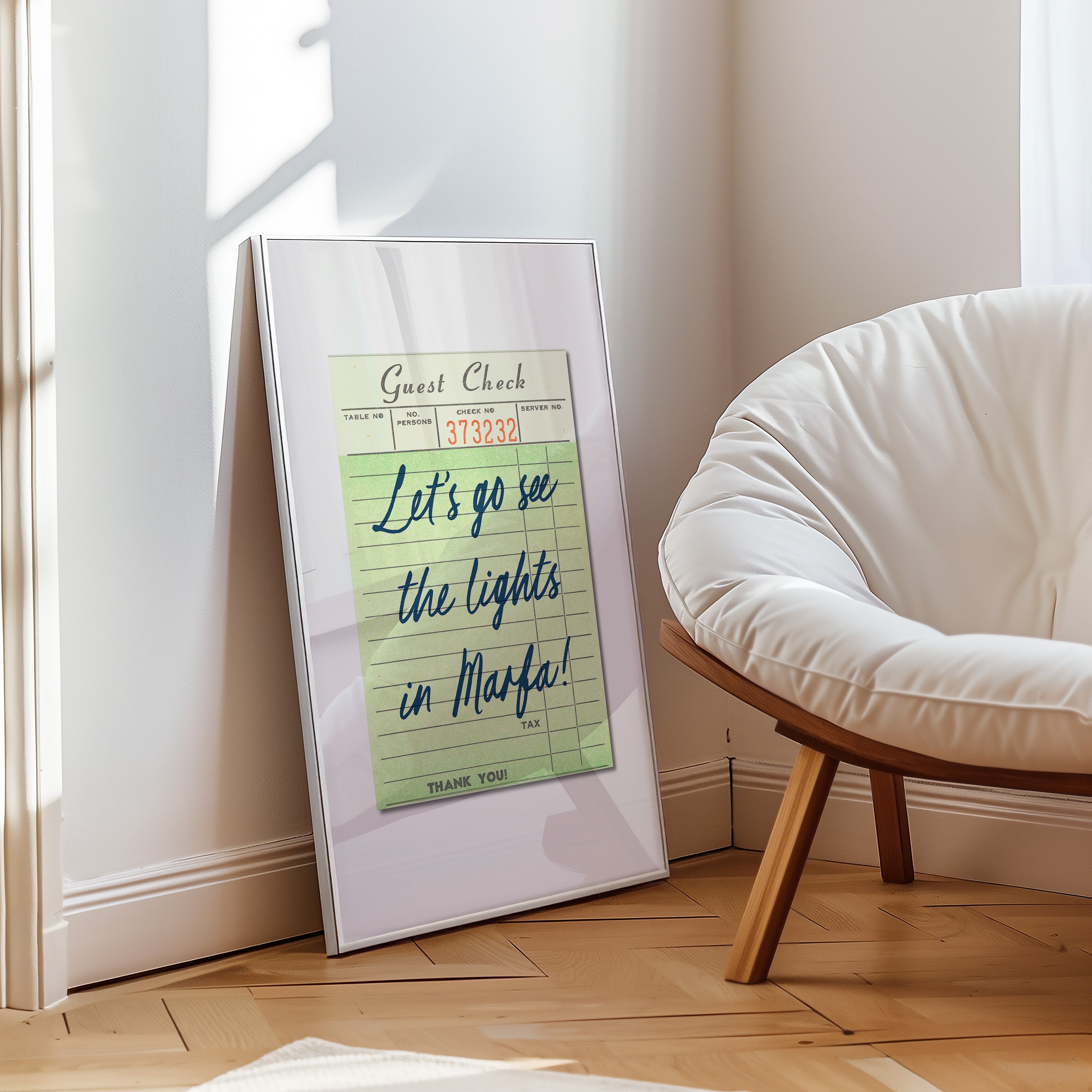 Let's Go See The Lights In Marfa Guest Check Art Print - Tejas Country Club