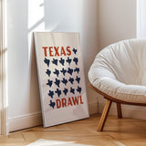 Texas Drawl - Collection of Student Drawn Texas Silhouettes Art Print - Tejas Country Club