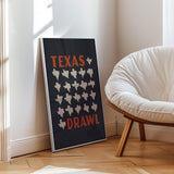 Texas Drawl - Collection of Student Drawn Texas Silhouettes Art Print (Navy)