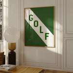Golf Diagonal Banner Typography Art Print - Tejas Country Club