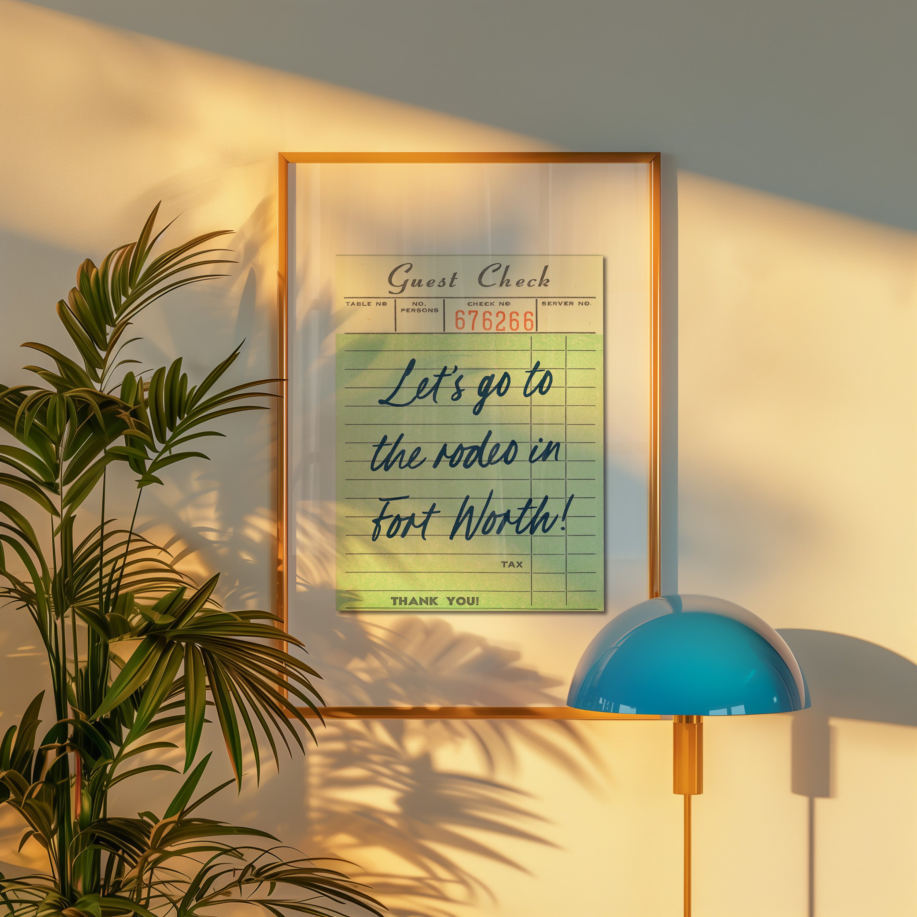 Let's Go To The Rodeo In Fort Worth Guest Check Art Print - Tejas Country Club