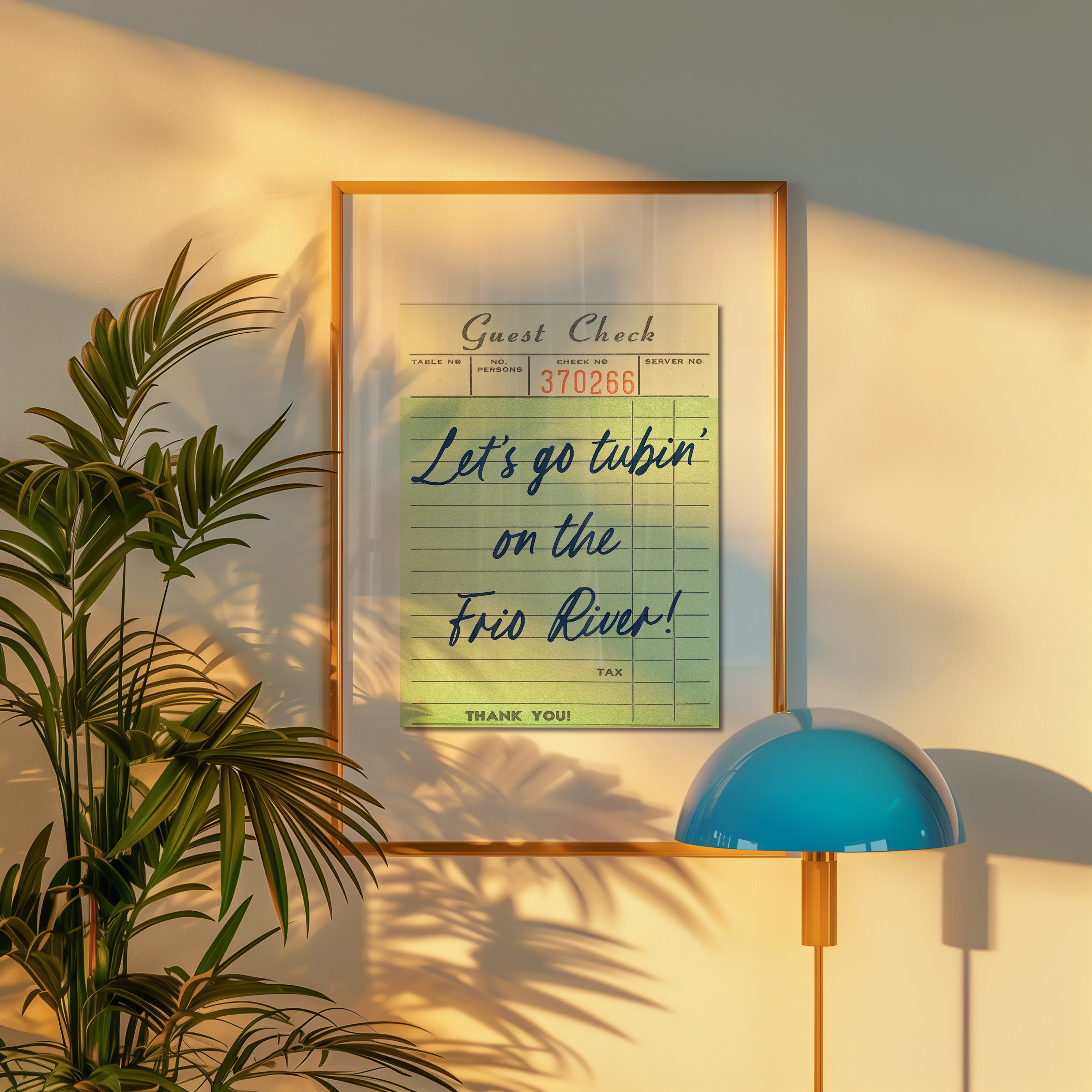 Let's Go Tubin' On The Frio River Guest Check Art Print - Tejas Country Club