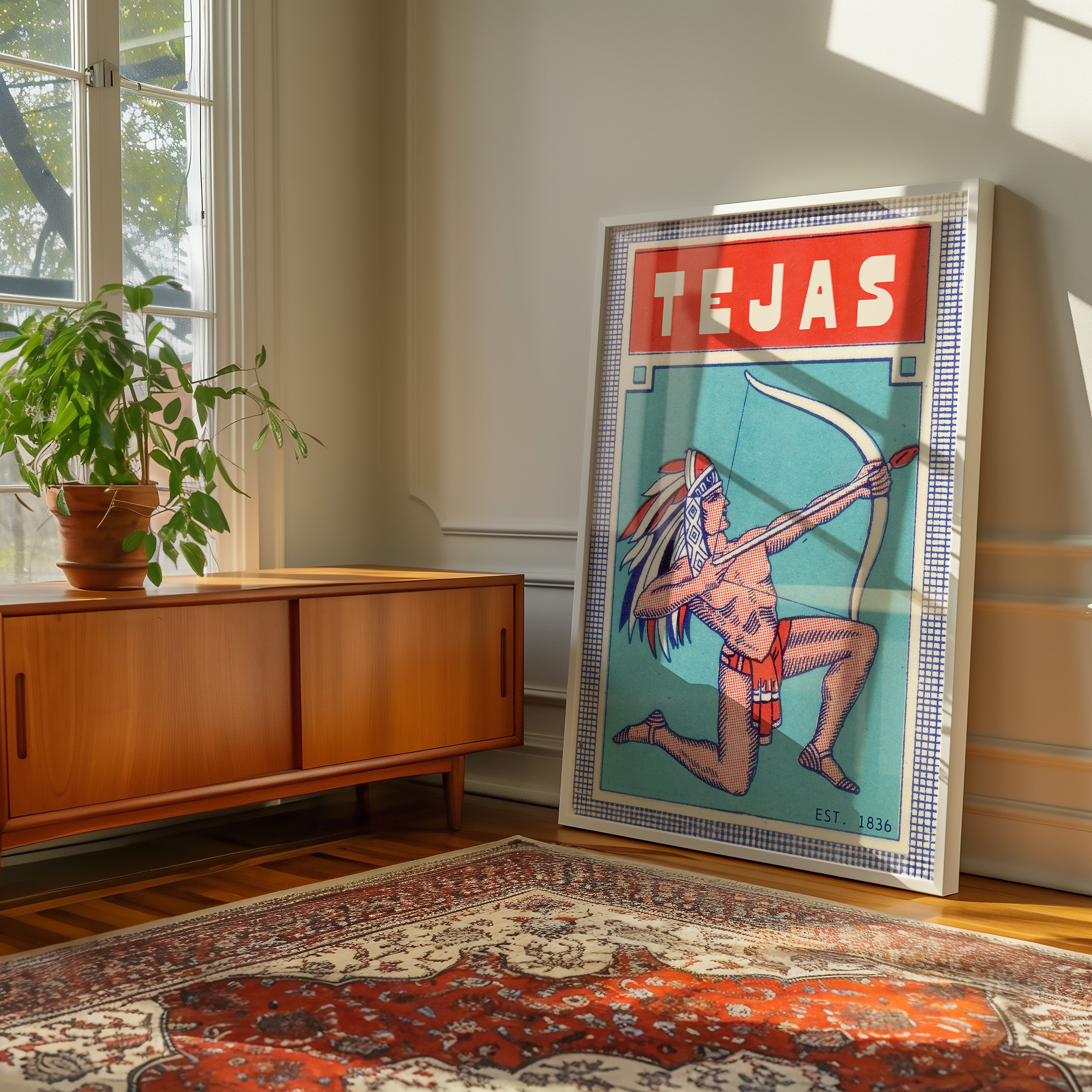 Tejas Bow and Arrow Native Vintage Art Print - Tejas Country Club