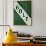 Golf Diagonal Banner Typography Art Print - Tejas Country Club