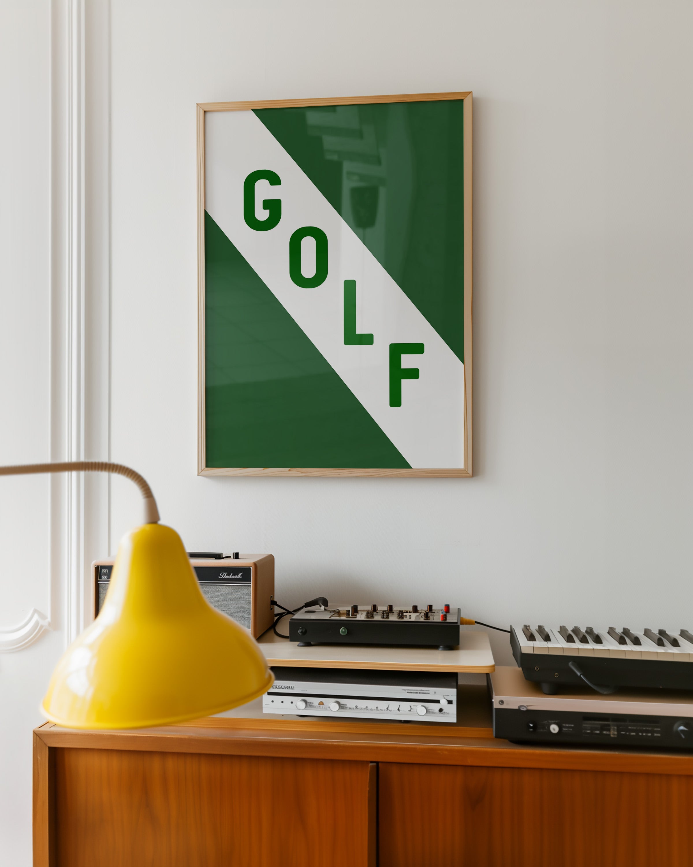 Golf Diagonal Banner Typography Art Print - Tejas Country Club