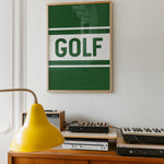 Golf Typography Striped Green Art Print - Tejas Country Club