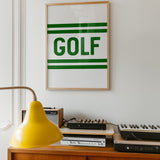 Golf Typography Striped White Art Print - Tejas Country Club