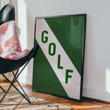 Golf Diagonal Banner Typography Art Print - Tejas Country Club