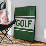 Golf Typography Striped Green Art Print - Tejas Country Club