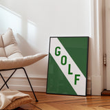 Golf Diagonal Banner Typography Art Print - Tejas Country Club