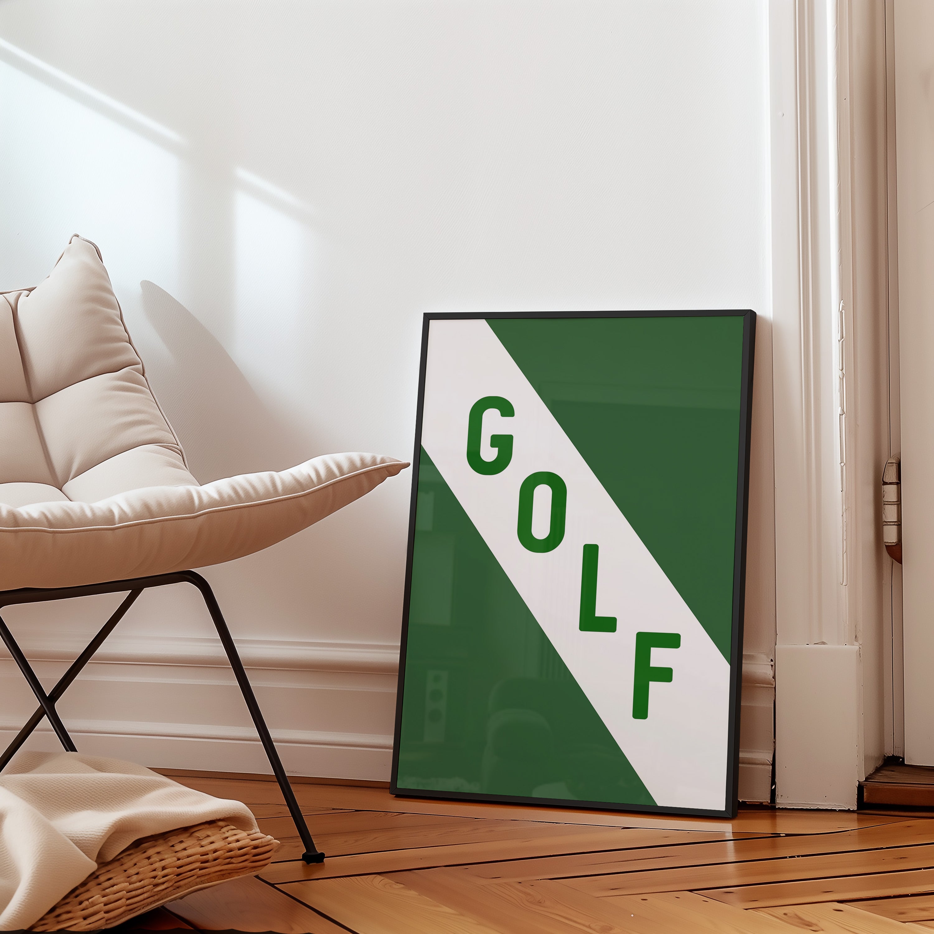 Golf Diagonal Banner Typography Art Print - Tejas Country Club