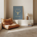 Ghost Town Ranch Skull - Dusty Blue Art Print - Tejas Country Club