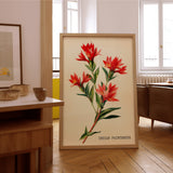 Indian Paintbrush Texas Wildflower French Market Seed Packet Art Print - Tejas Country Club