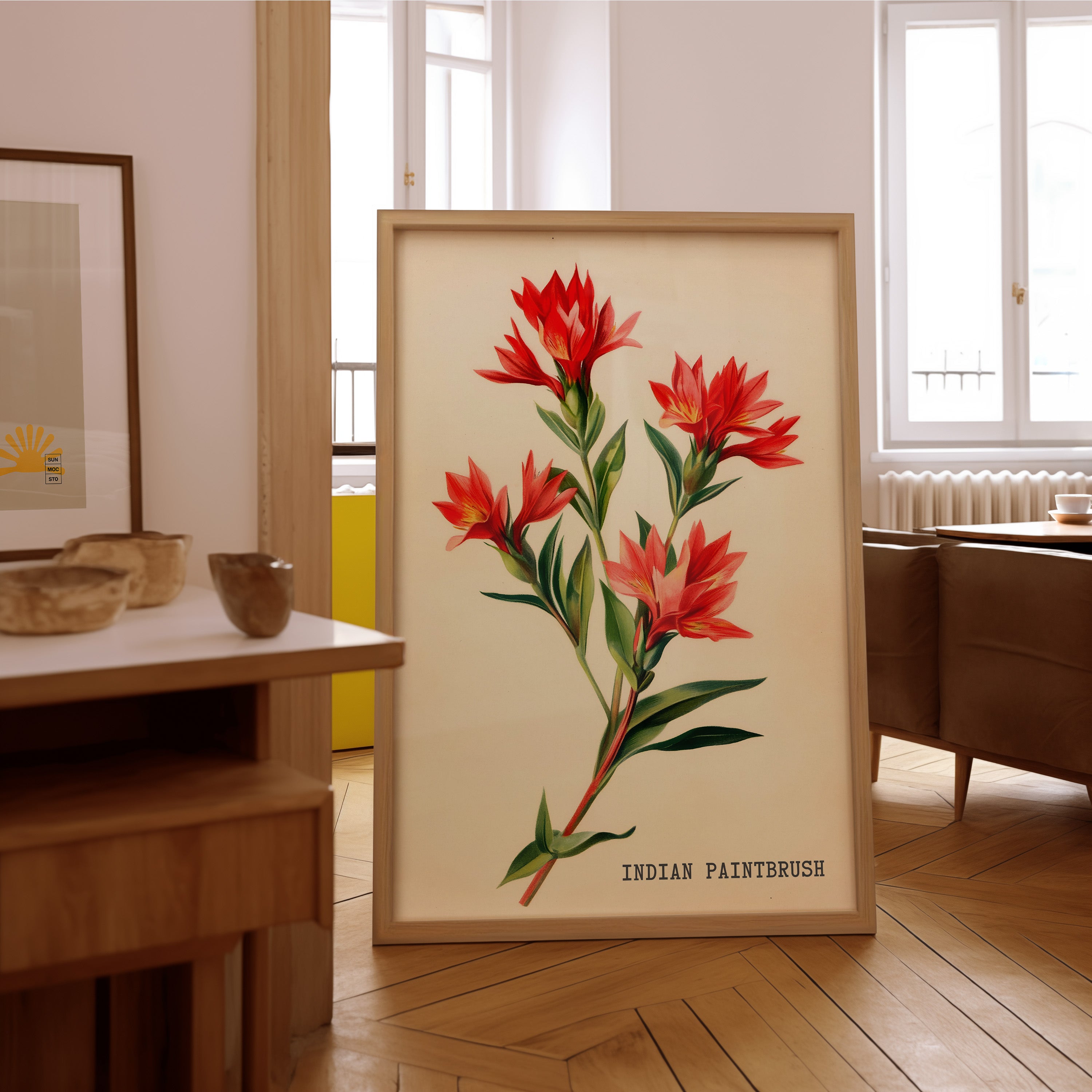 Indian Paintbrush Texas Wildflower French Market Seed Packet Art Print - Tejas Country Club
