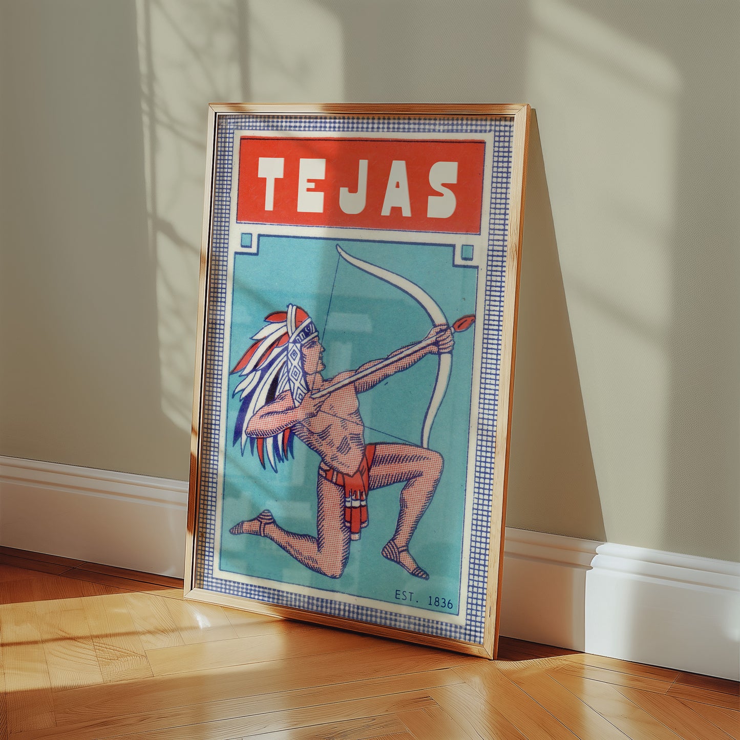 Tejas Bow and Arrow Native Vintage Art Print