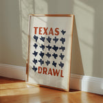 Texas Drawl - Collection of Student Drawn Texas Silhouettes Art Print - Tejas Country Club