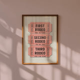 First Rodeo Ticket Stub Art Print Pink - Tejas Country Club