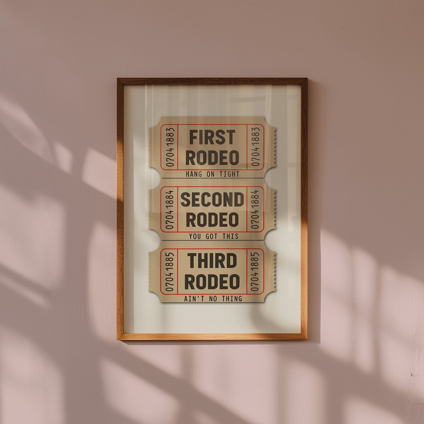 First Rodeo Ticket Stub Art Print Tan (FLAT) - Tejas Country Club