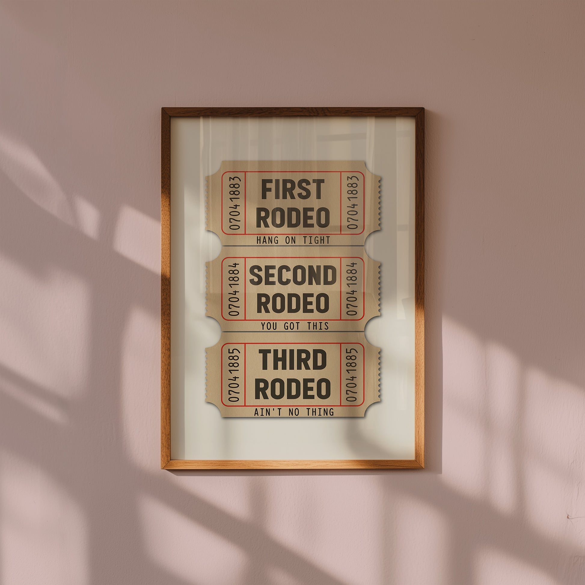 First Rodeo Ticket Stub Art Print Tan (FLAT) - Tejas Country Club