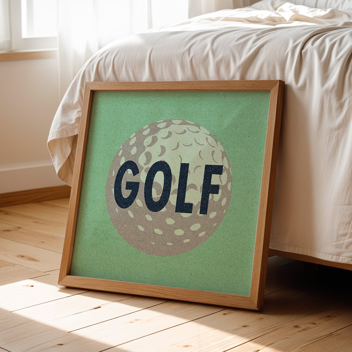 Retro Golf Ball Art Print Mint Green - Tejas Country Club
