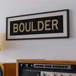 Framed Boulder Black and Gold Bus Scroll - Tejas Country Club