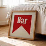 Bar Banner Tab Typography Square Art Print - Tejas Country Club