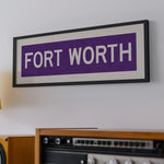 Framed Fort Worth Purple Bus Scroll - Tejas Country Club