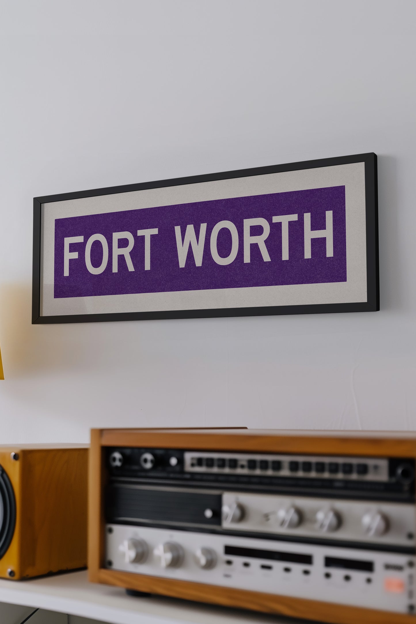 Framed Fort Worth Purple Bus Scroll