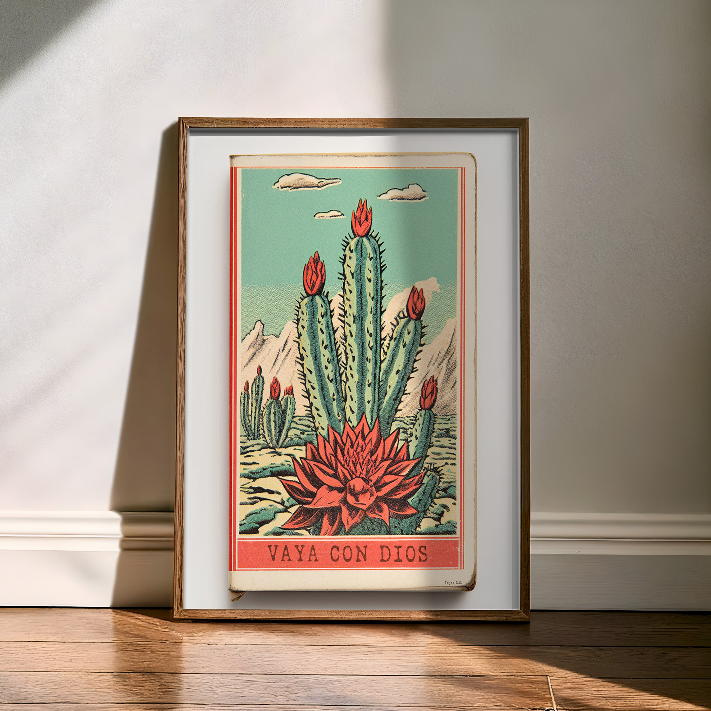 Cactus Landscape Matchbook Vaya Con Dios Art Print - Tejas Country Club