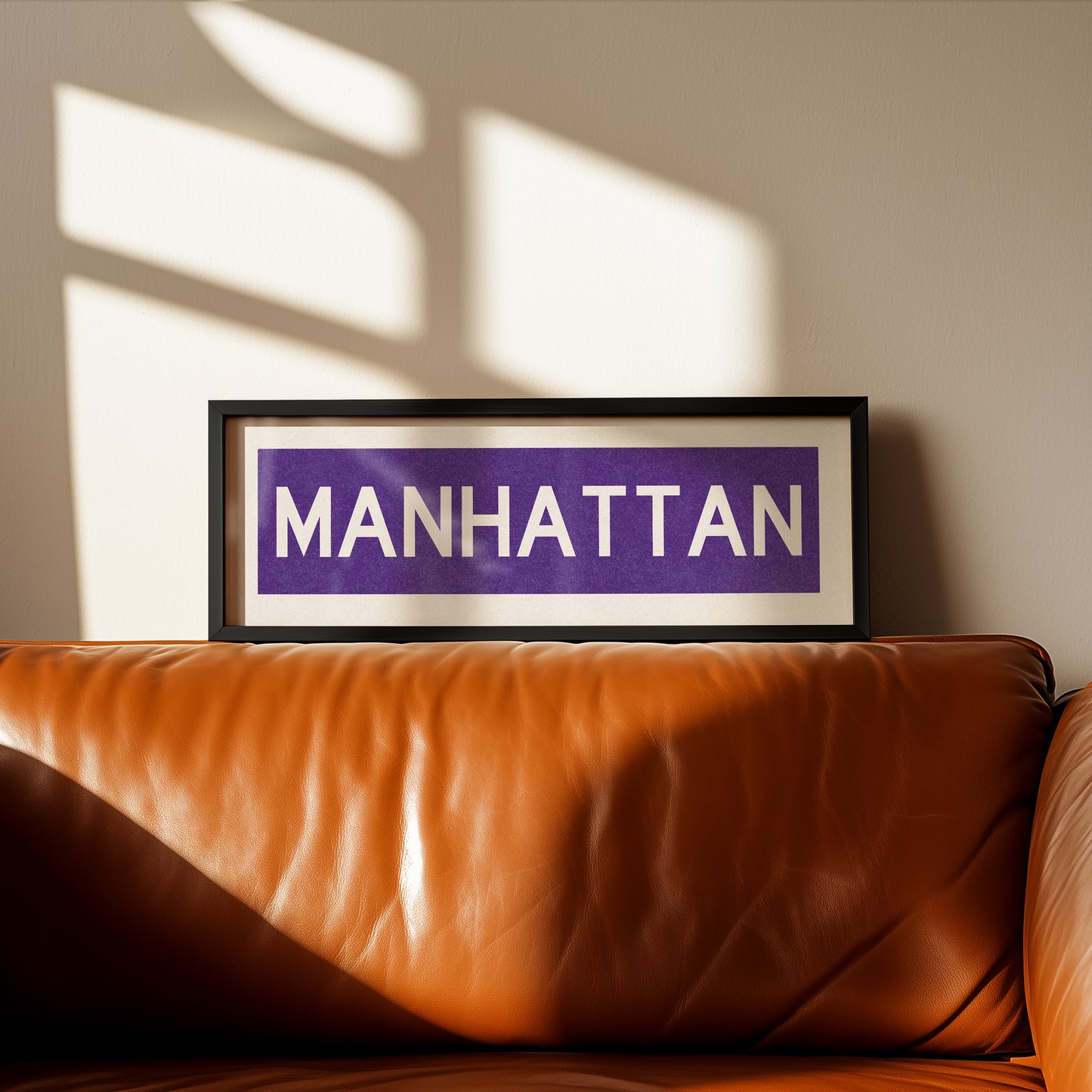 Framed Manhattan Purple Bus Scroll - Tejas Country Club