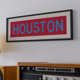 Framed Houston Baby Blue Bus Scroll - Tejas Country Club