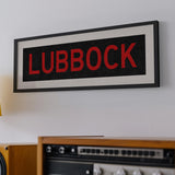 Framed Lubbock Red and Black Bus Scroll - Tejas Country Club