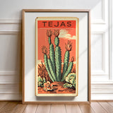 Cactus Landscape Matchbook Tejas Art Print - Tejas Country Club