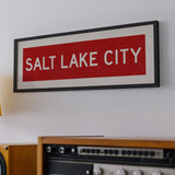 Framed Salt Lake City Red Bus Scroll - Tejas Country Club