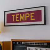 Framed Tempe Maroon Bus Scroll - Tejas Country Club