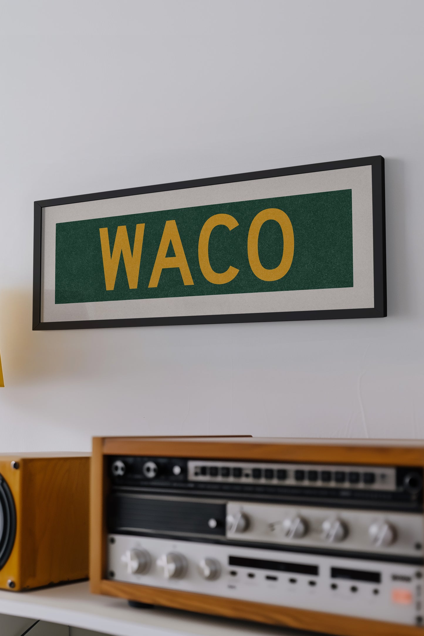 Framed Waco Green Bus Scroll