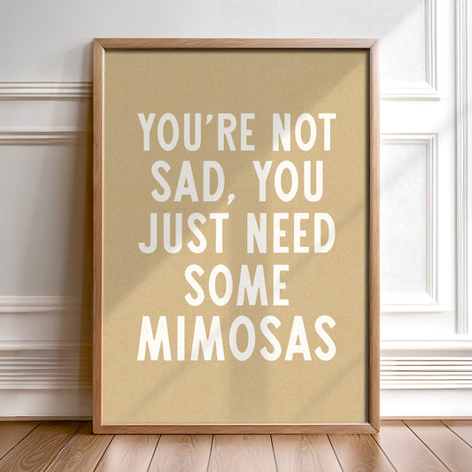 Mimosas Humor Wall Art Home Decor Art Print