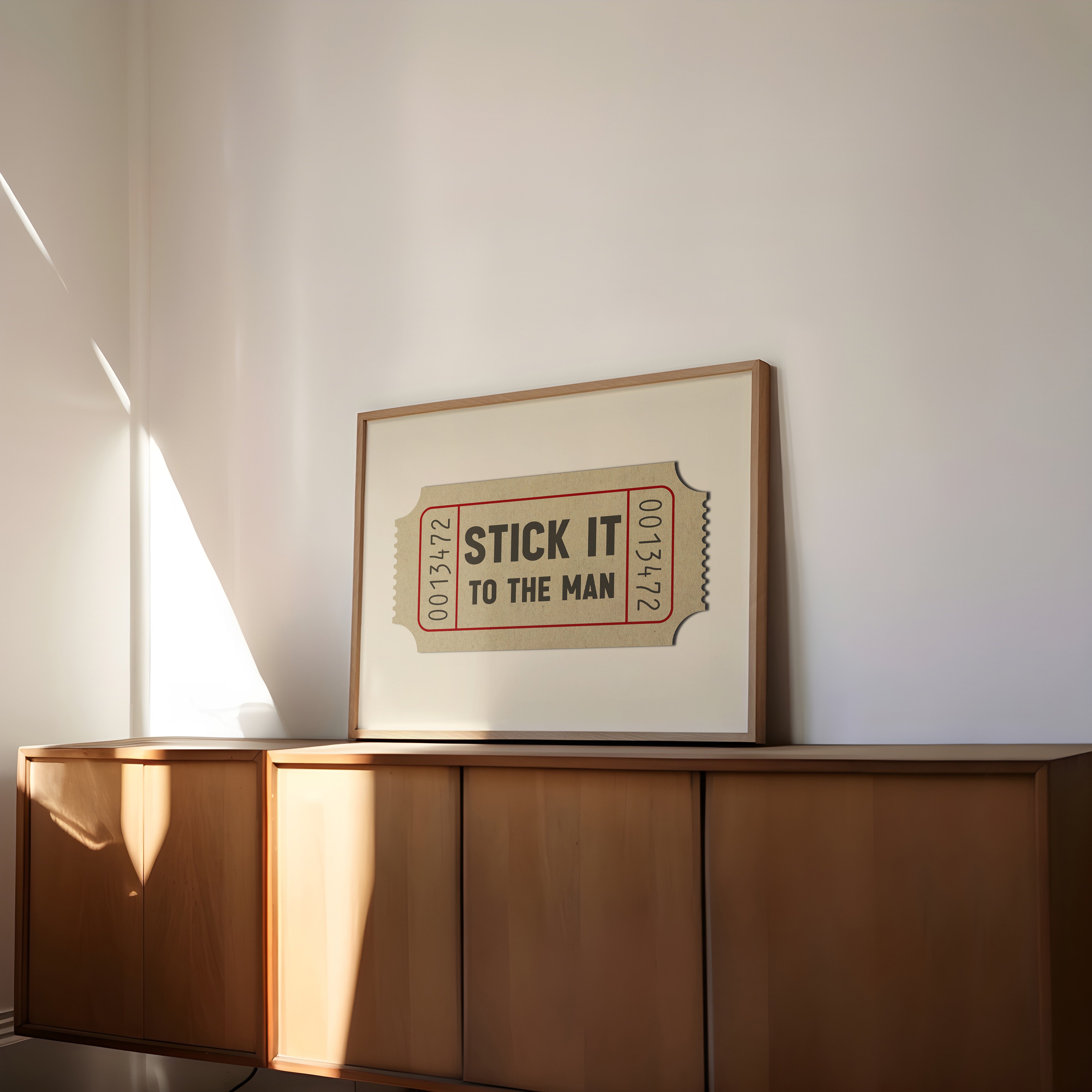 Stick It To The Man Ticket Stub Art Print - Tejas Country Club