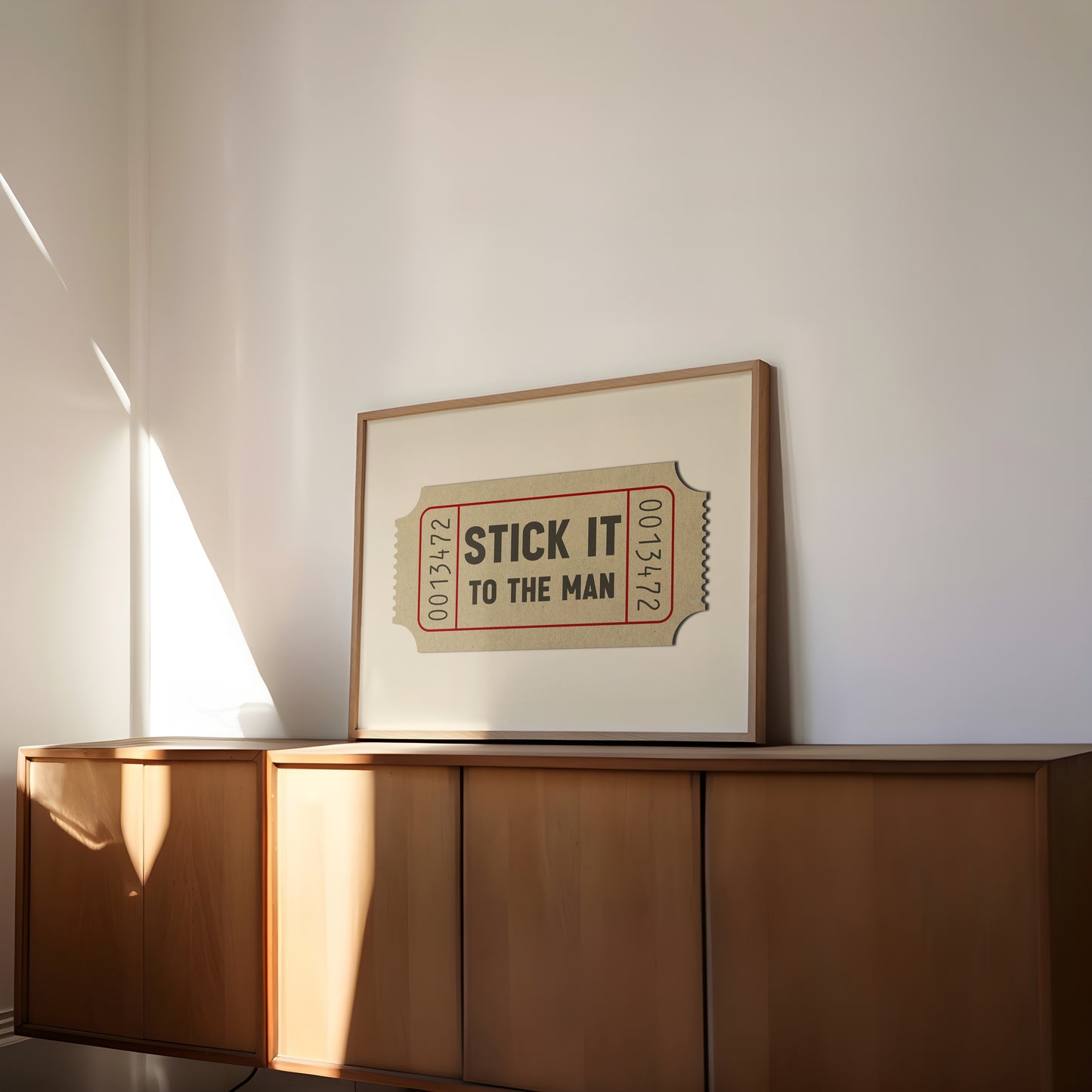 Stick It To The Man Ticket Stub Art Print