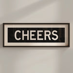Framed Cheers Bus Scroll Sign - Tejas Country Club