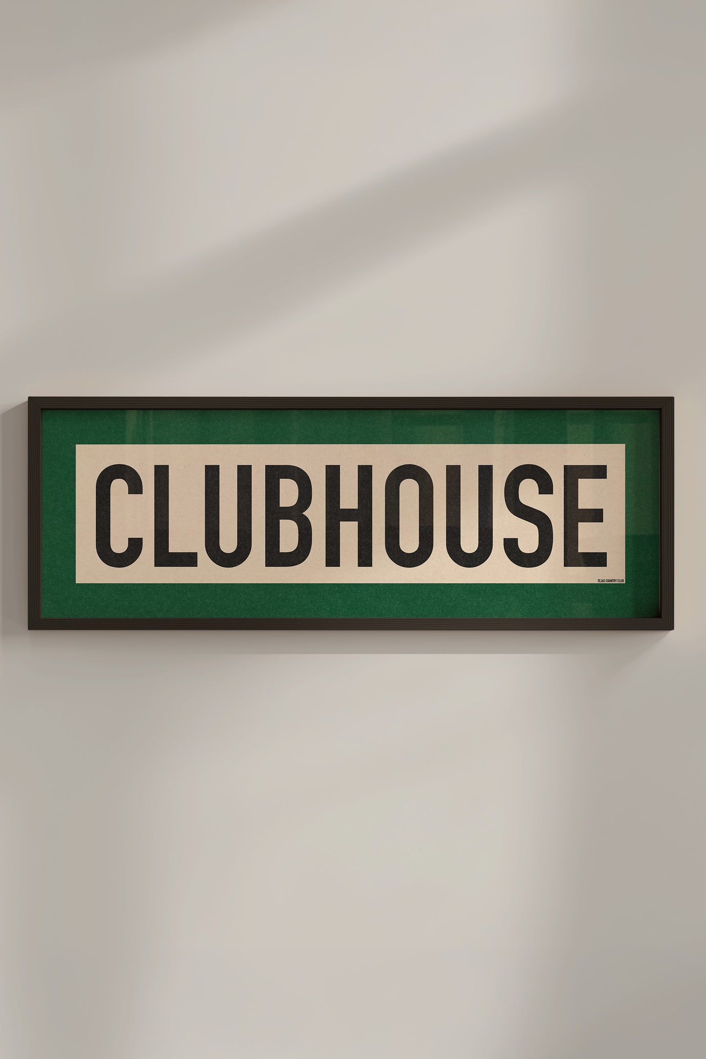 Framed Clubhouse Golf Art Scroll Sign